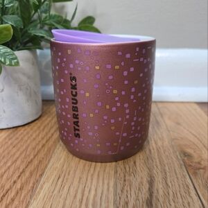 Starbucks 2021 Lilac Speckled Square Purple Twist Lid Ceramic 8oz Mug
